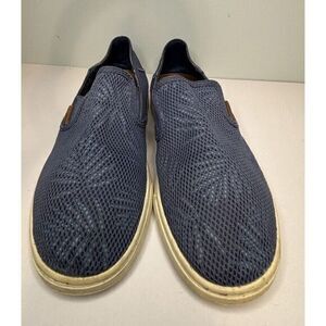 Olukai Pehuea Slip On Blue White Womens 7 Loafers Shoes‎ 20271-VIER Palm Leaf